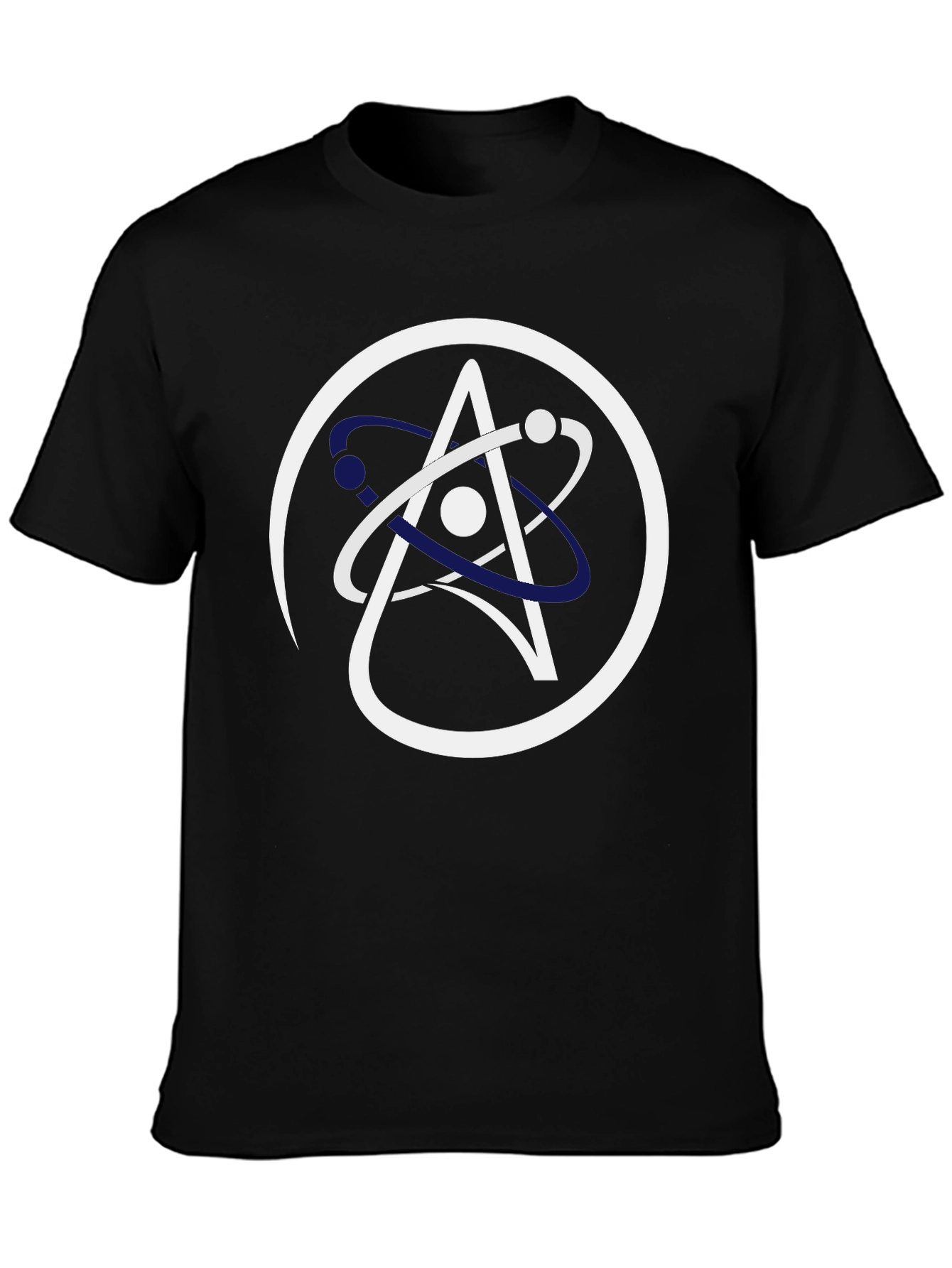 Science Atom Logo Black T-Shirt