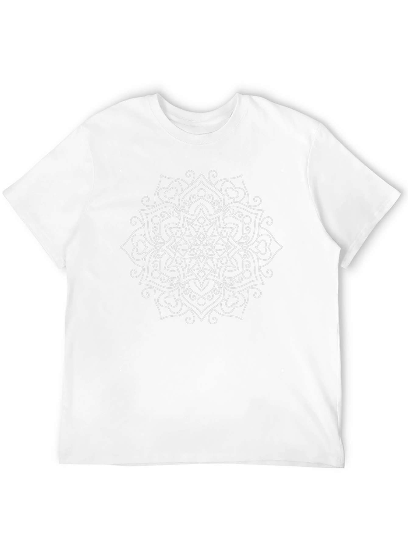 Black Tee with White Mandala Design