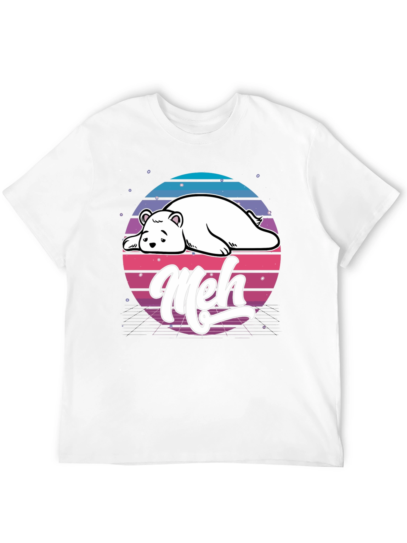 Meh Bear Retro T-Shirt - Lazy Days Aesthetic