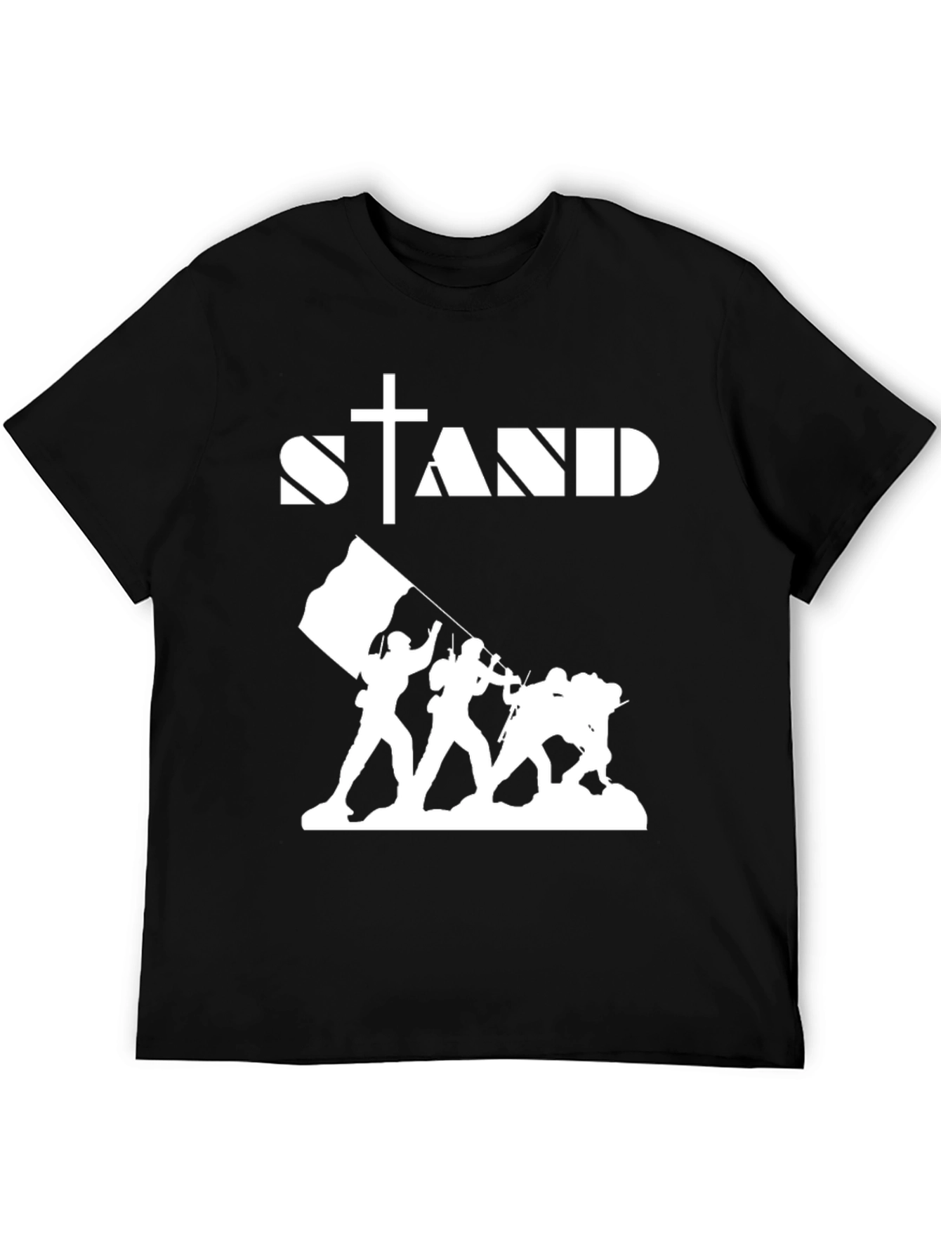 Stand T-Shirt - Military Flag Raising Graphic Tee