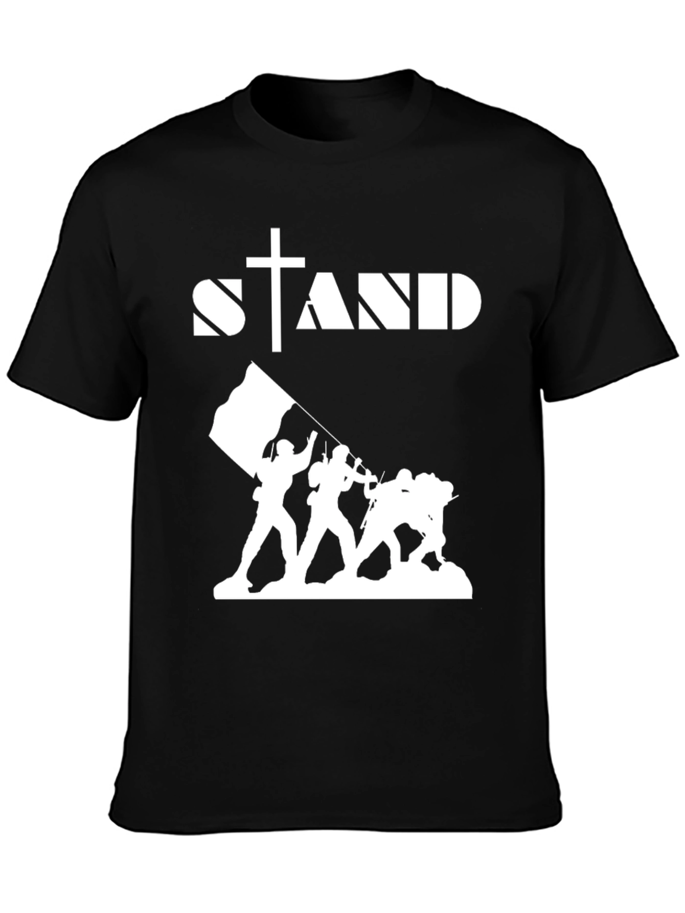 Stand T-Shirt - Military Flag Raising Graphic Tee