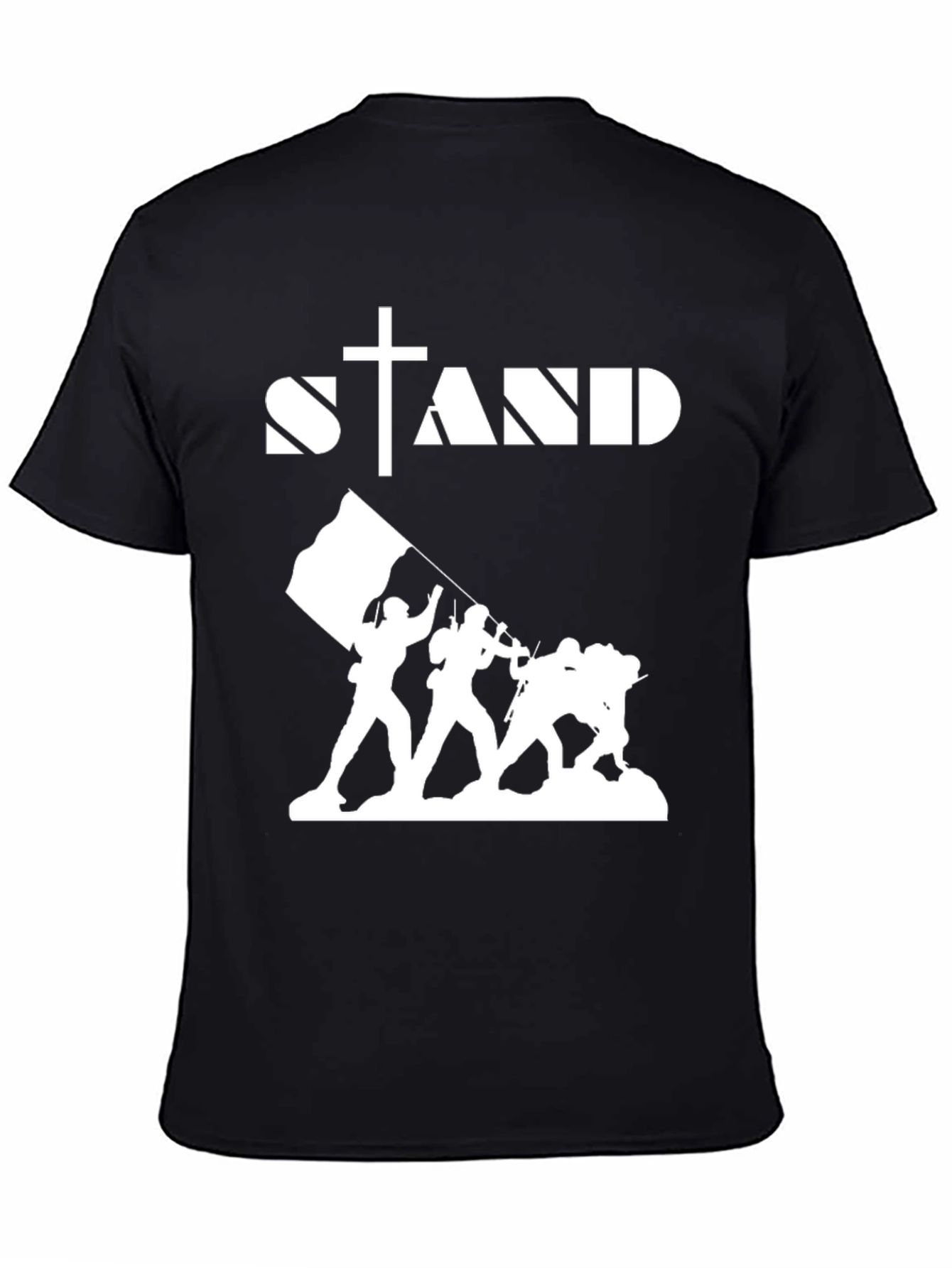 Stand T-Shirt - Military Flag Raising Graphic Tee