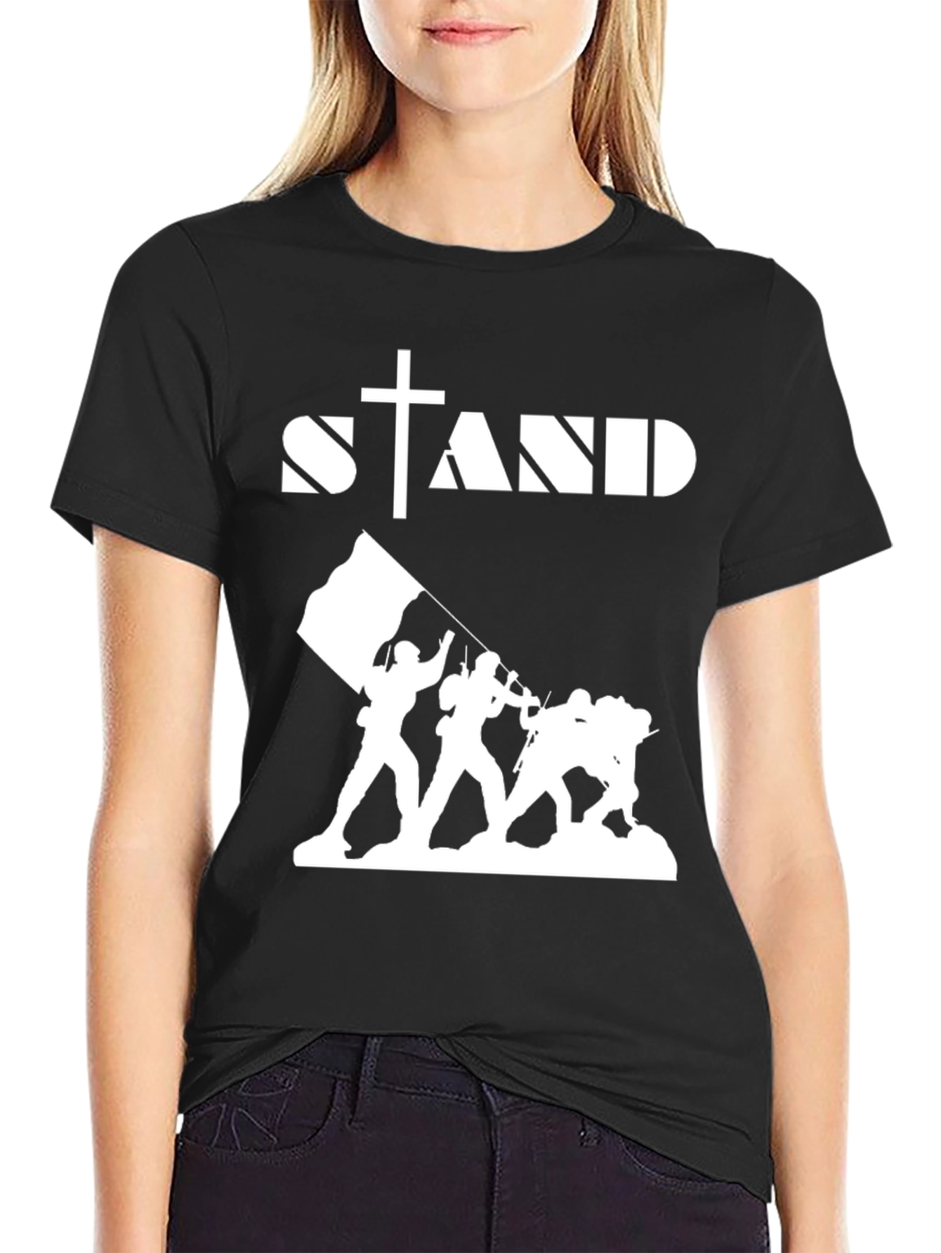 Stand T-Shirt - Military Flag Raising Graphic Tee
