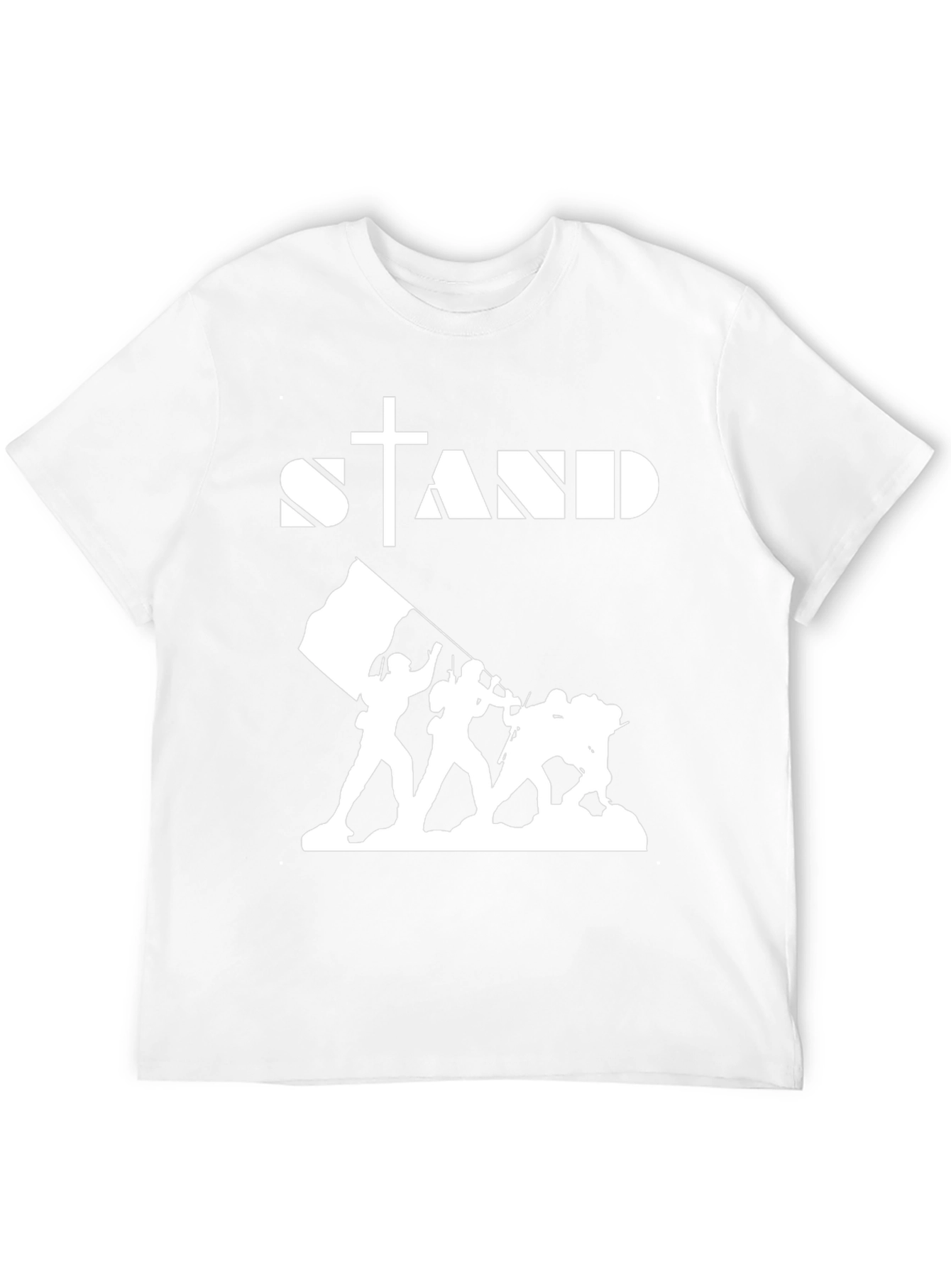 Stand T-Shirt - Military Flag Raising Graphic Tee