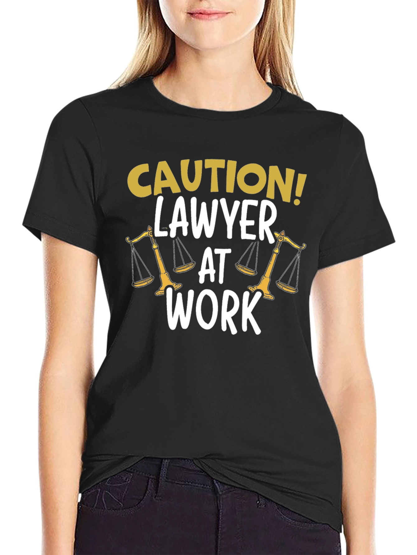 Caution! Lawyer At Work Novelty Graphic Tee