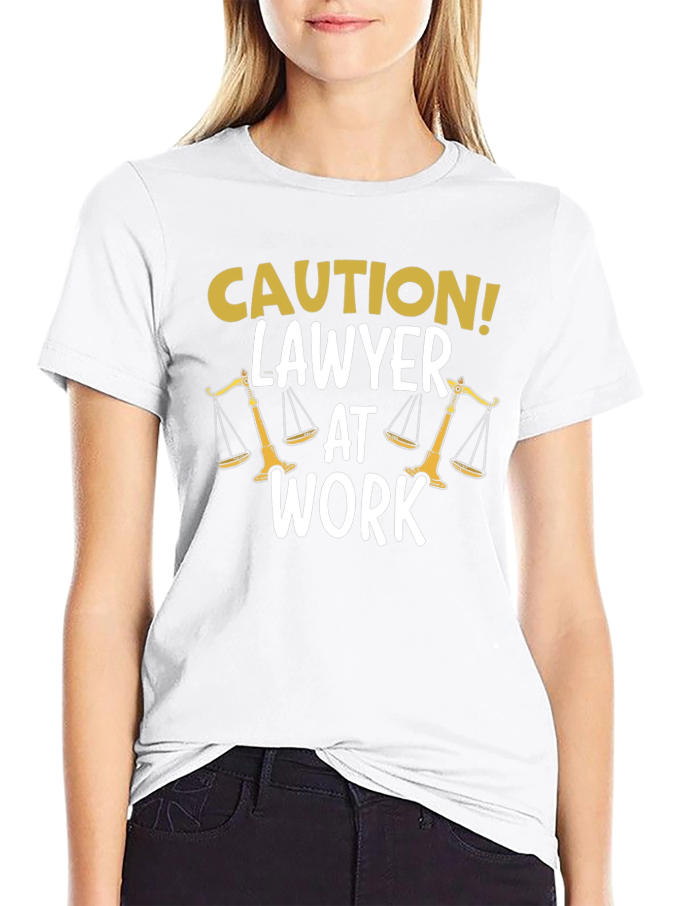 Caution! Lawyer At Work Novelty Graphic Tee