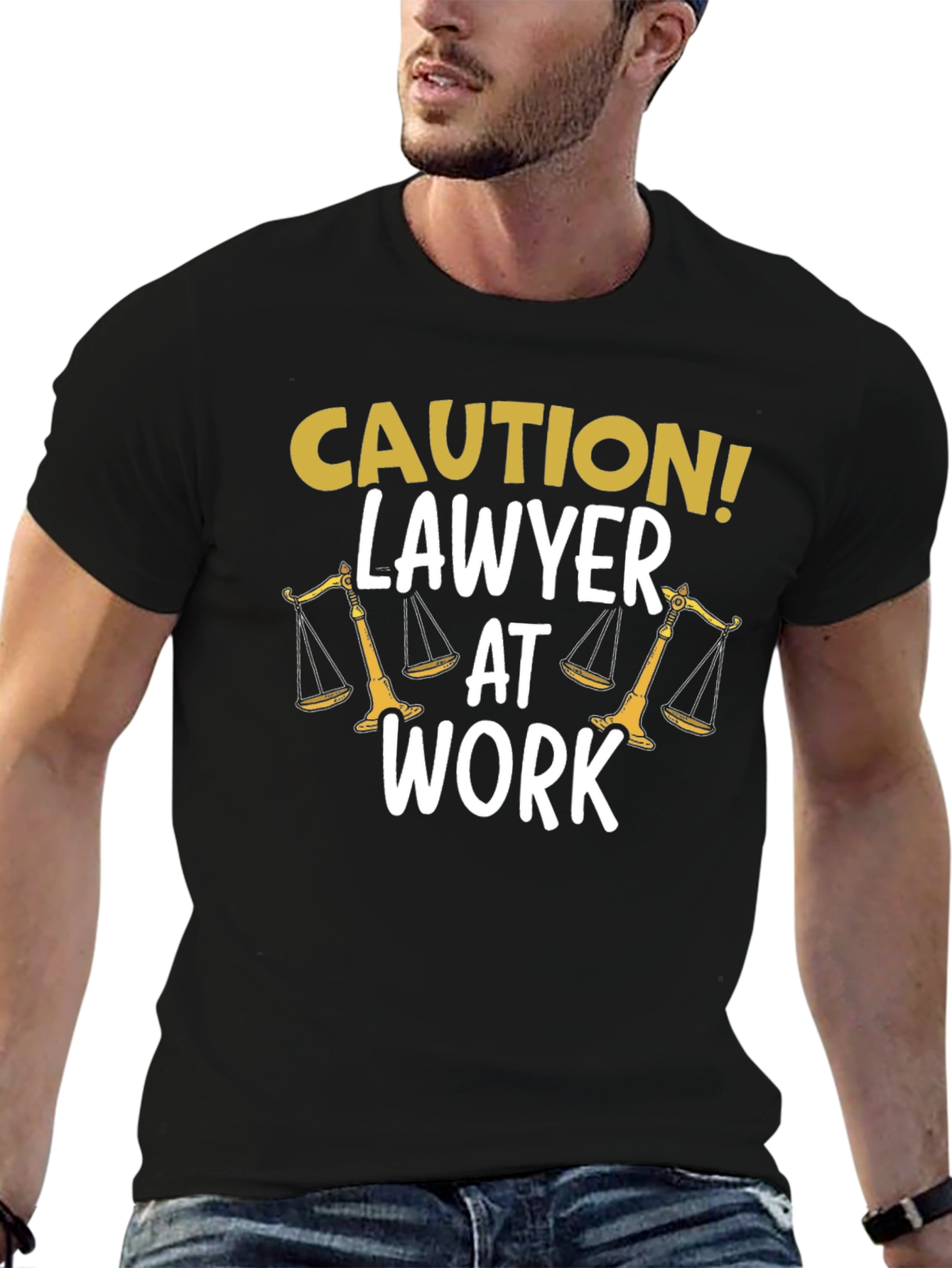 Caution! Lawyer At Work Novelty Graphic Tee