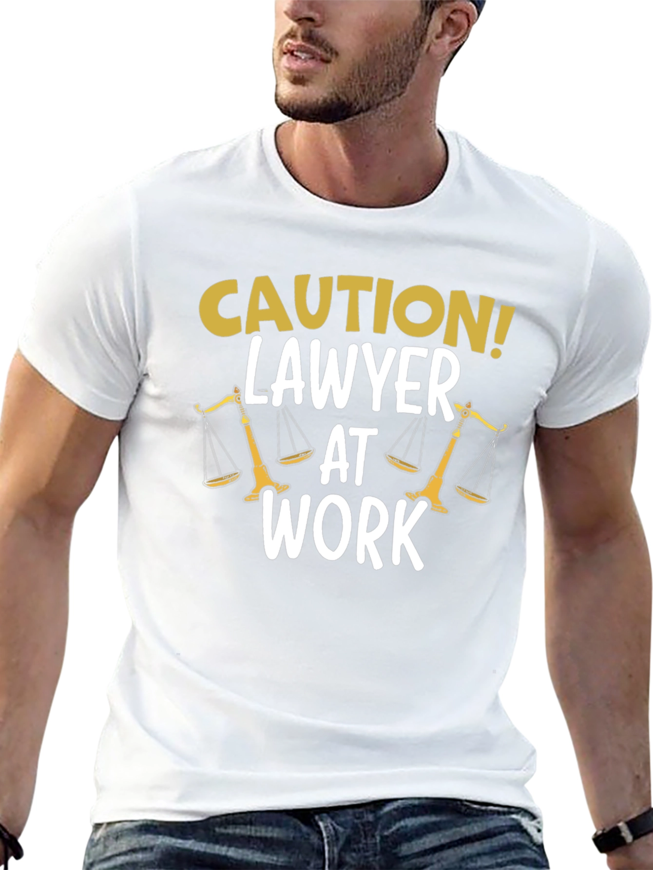 Caution! Lawyer At Work Novelty Graphic Tee