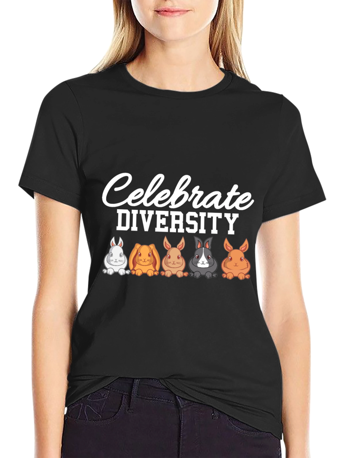 Celebrate Diversity Rabbit Graphic T-Shirt