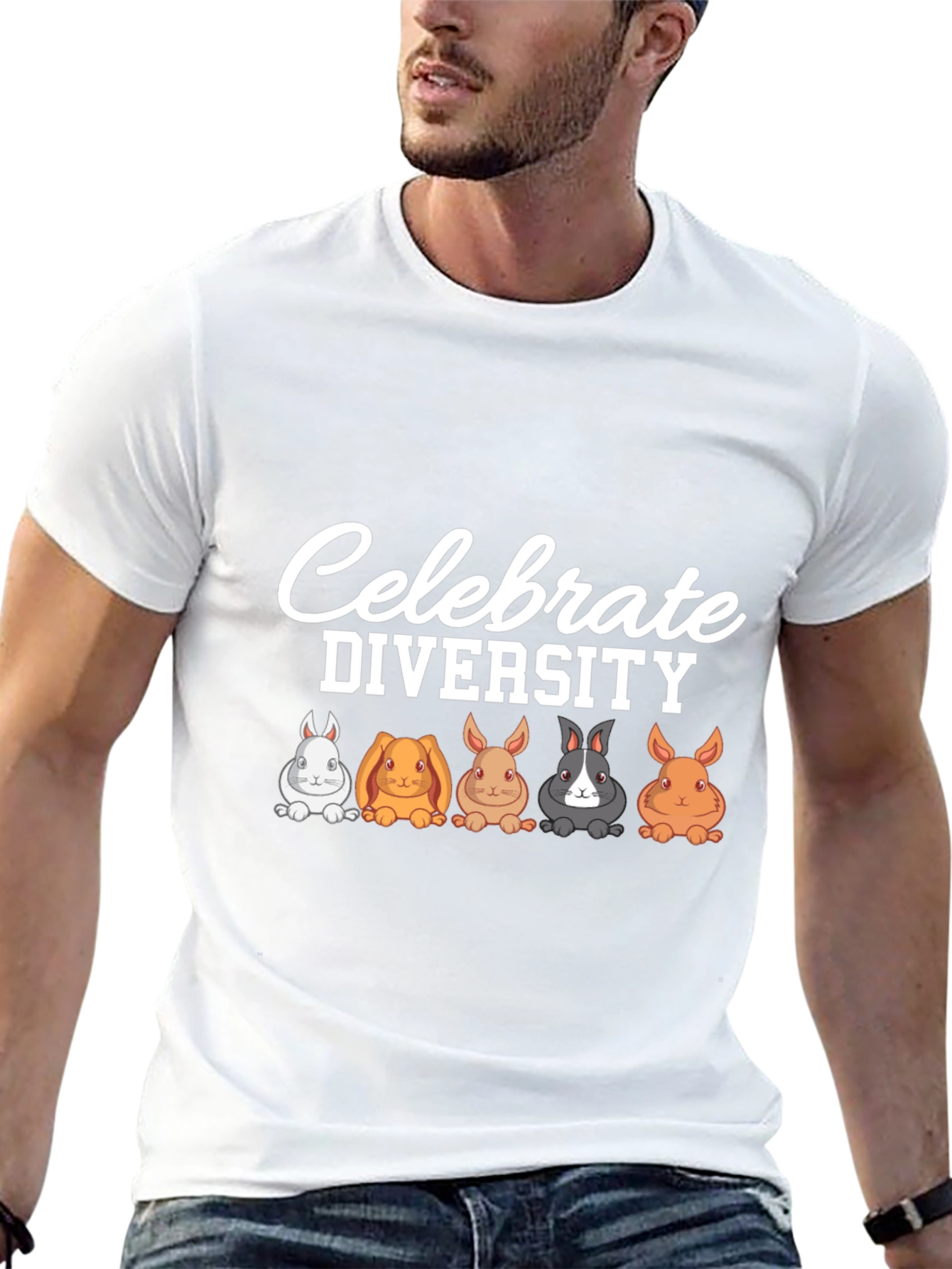 Celebrate Diversity Rabbit Graphic T-Shirt