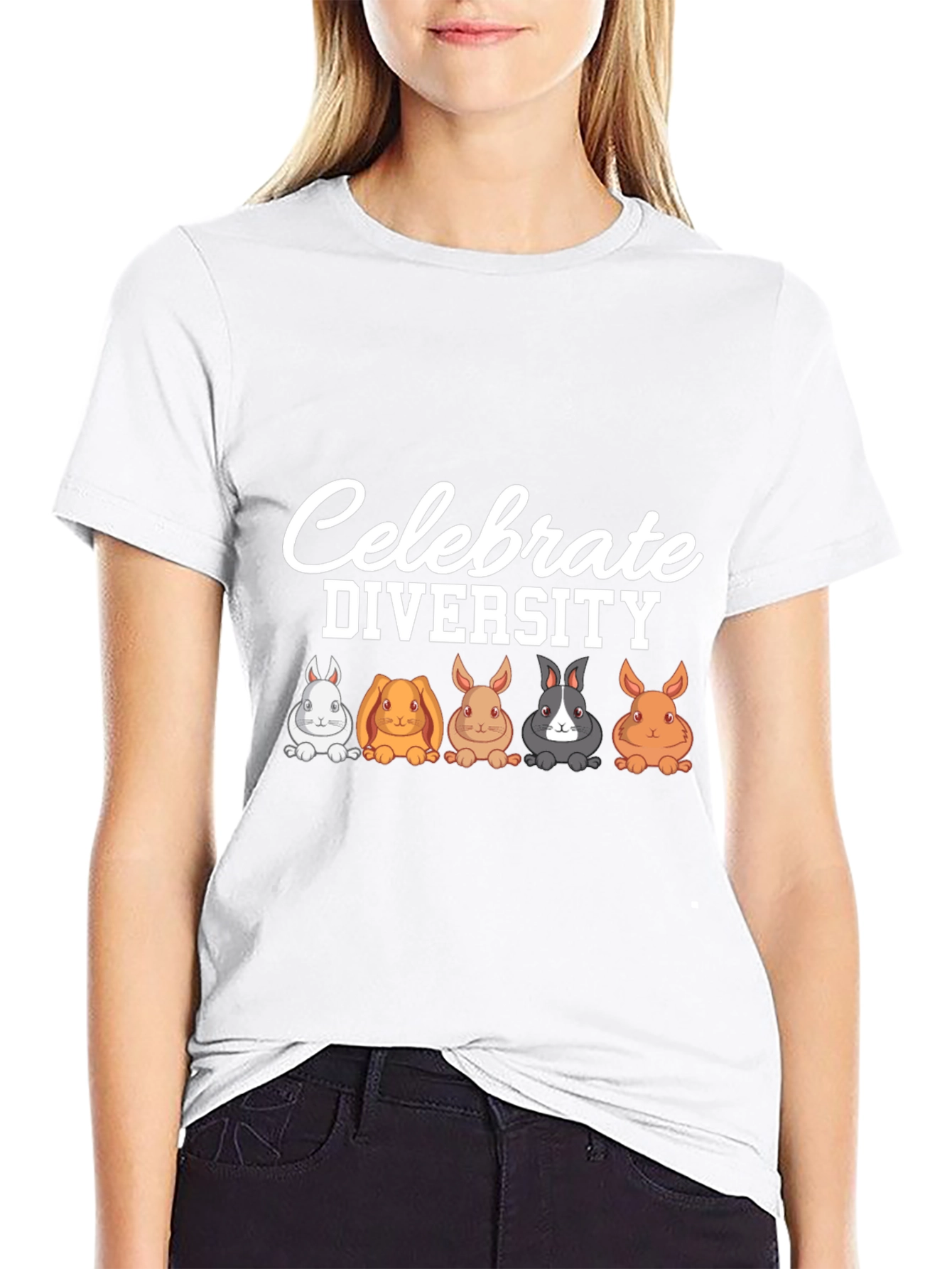 Celebrate Diversity Rabbit Graphic T-Shirt
