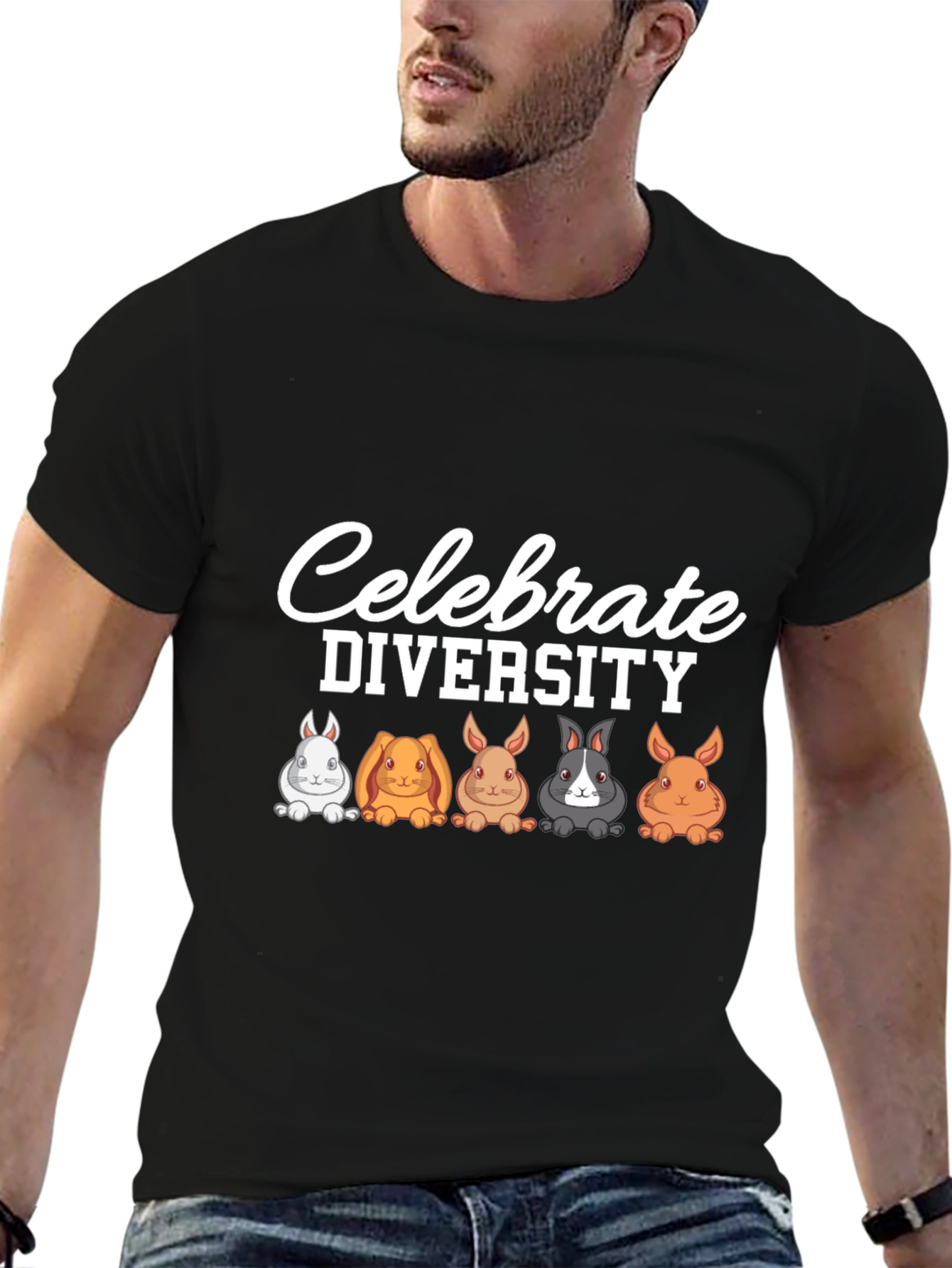 Celebrate Diversity Rabbit Graphic T-Shirt