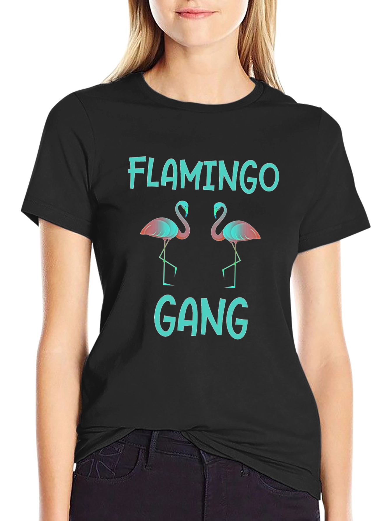 Flamingo Gang Graphic Tee - Black T-Shirt