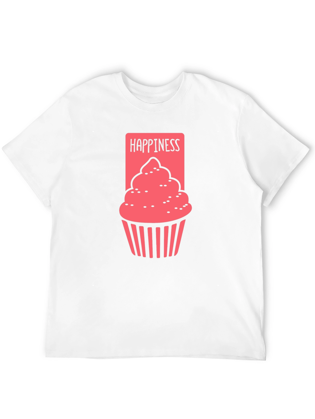 Happiness Cupcake Graphic Tee - Black Cotton T-Shirt