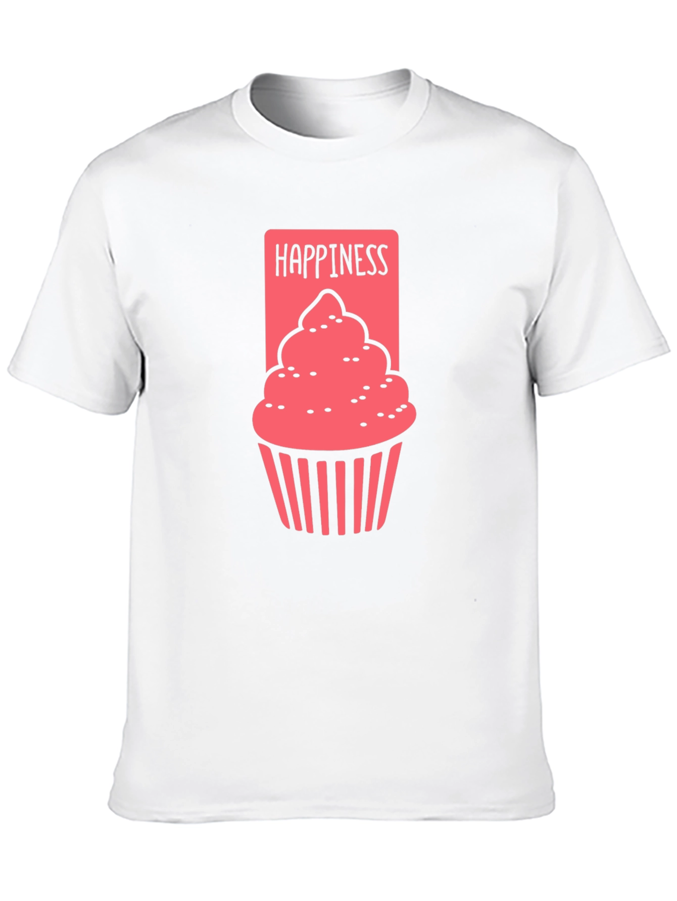 Happiness Cupcake Graphic Tee - Black Cotton T-Shirt
