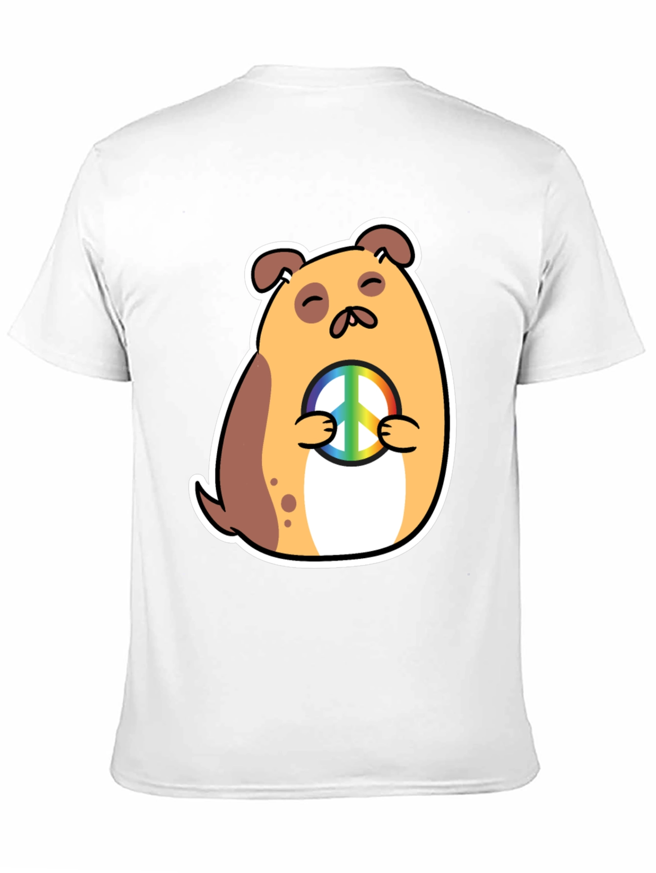 Peaceful Pup Graphic Tee - Black Cotton Blend Shirt