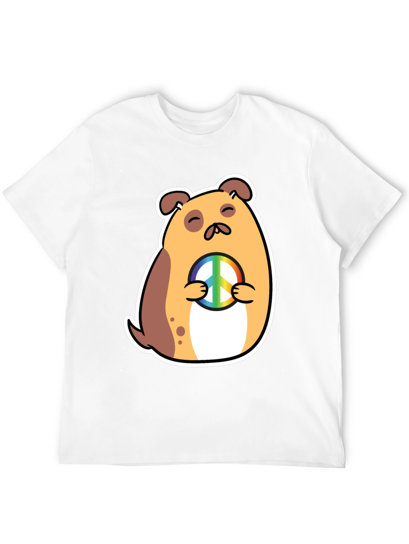 Peaceful Pup Graphic Tee - Black Cotton Blend Shirt