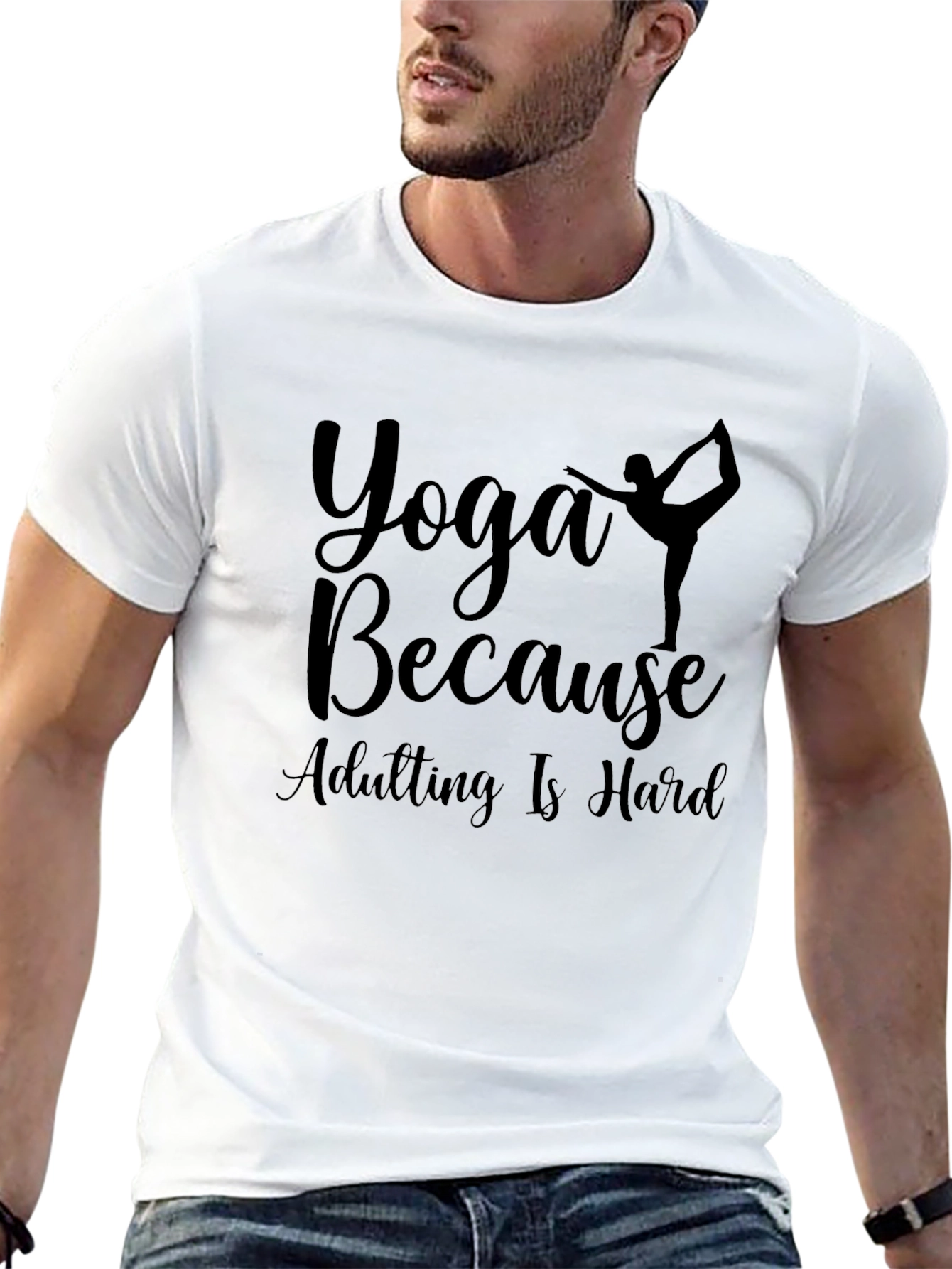 Yoga Because Adulting Is Hard Tee