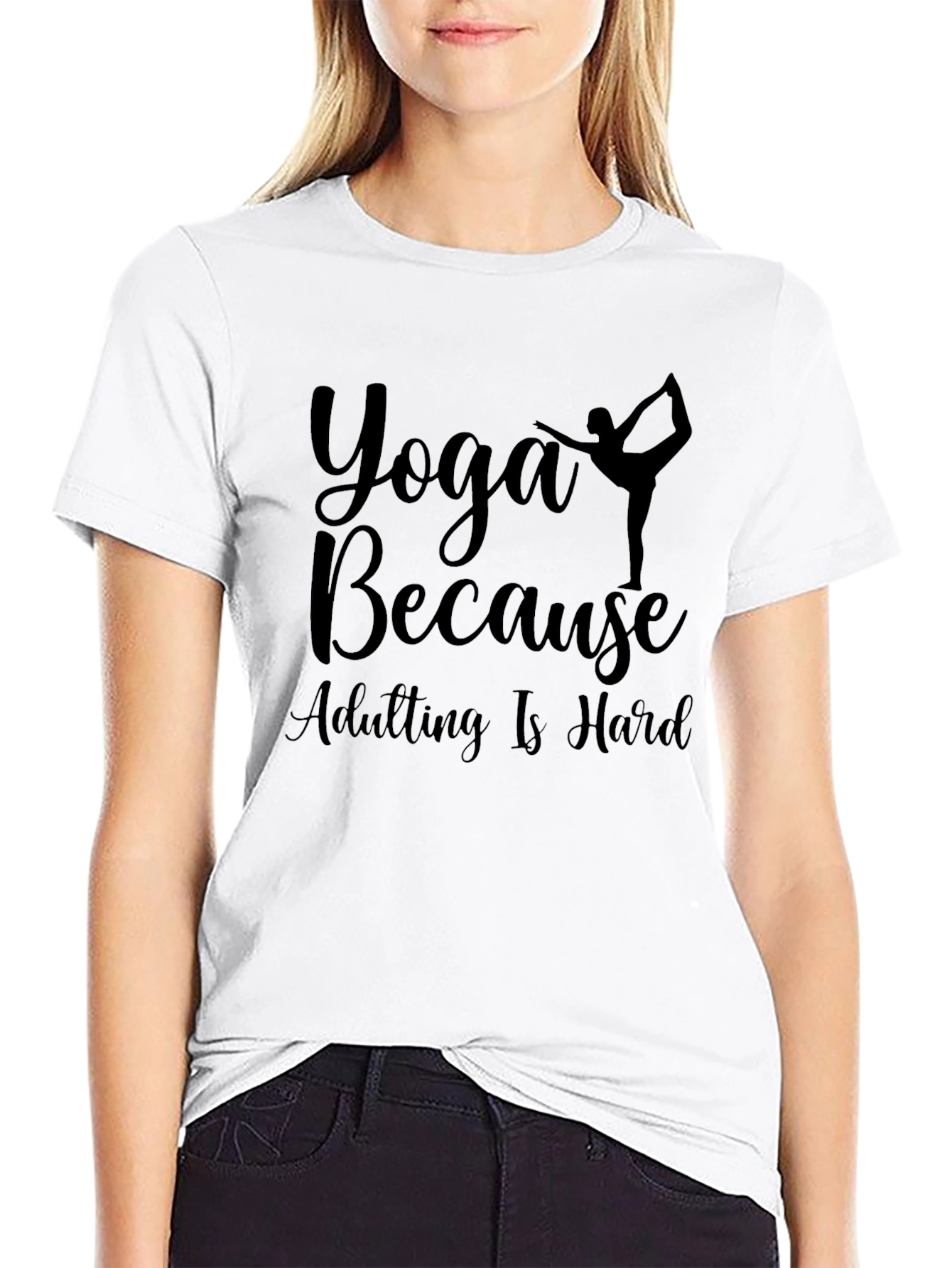 Yoga Because Adulting Is Hard Tee
