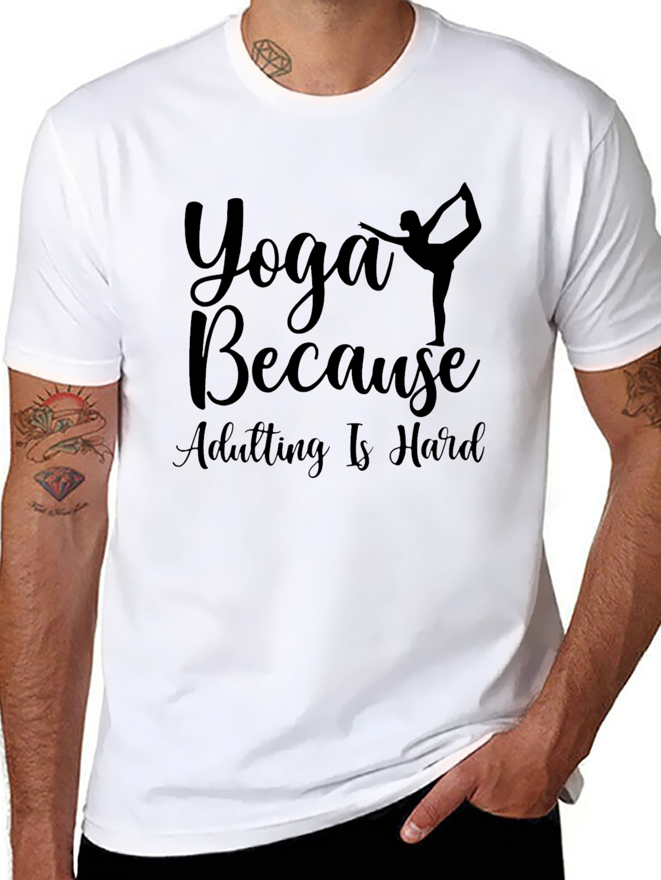 Yoga Because Adulting Is Hard Tee