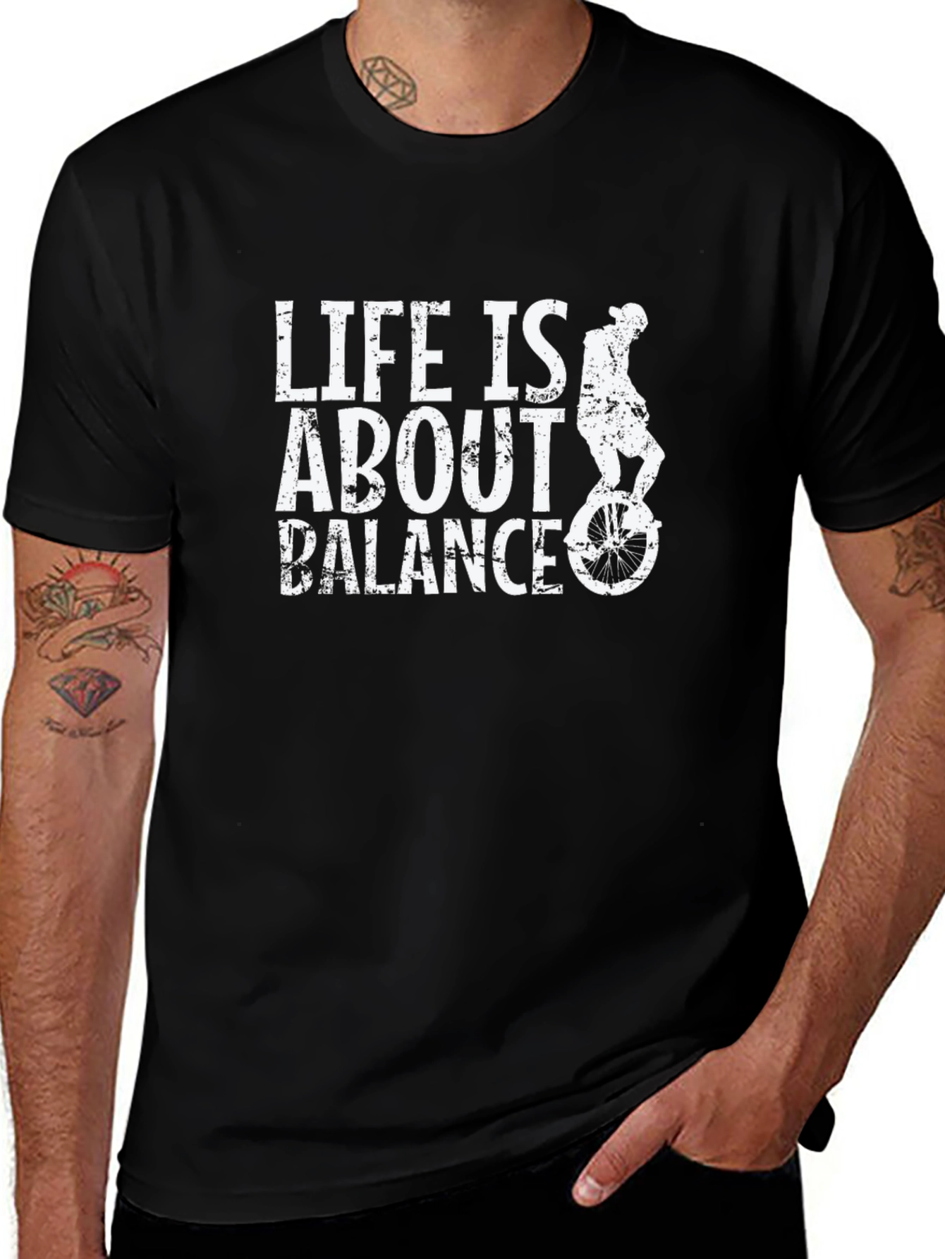 Life is About Balance - Unicycle Graphic T-Shirt