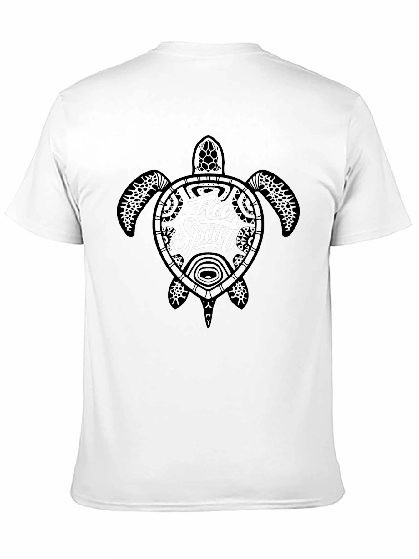 Free Spirit Turtle Graphic Tee - Black Cotton