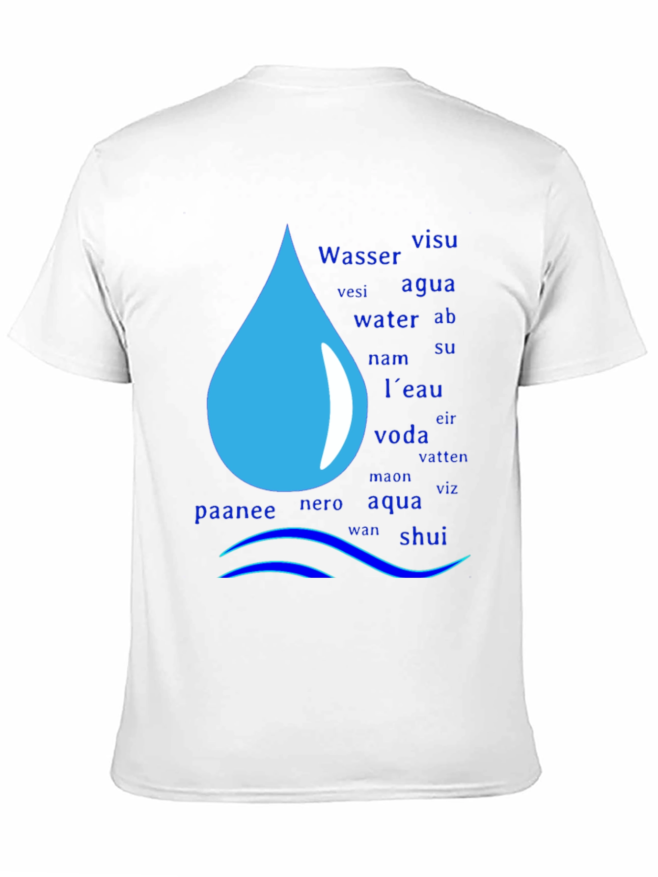 Multilingual Water Drop T-Shirt