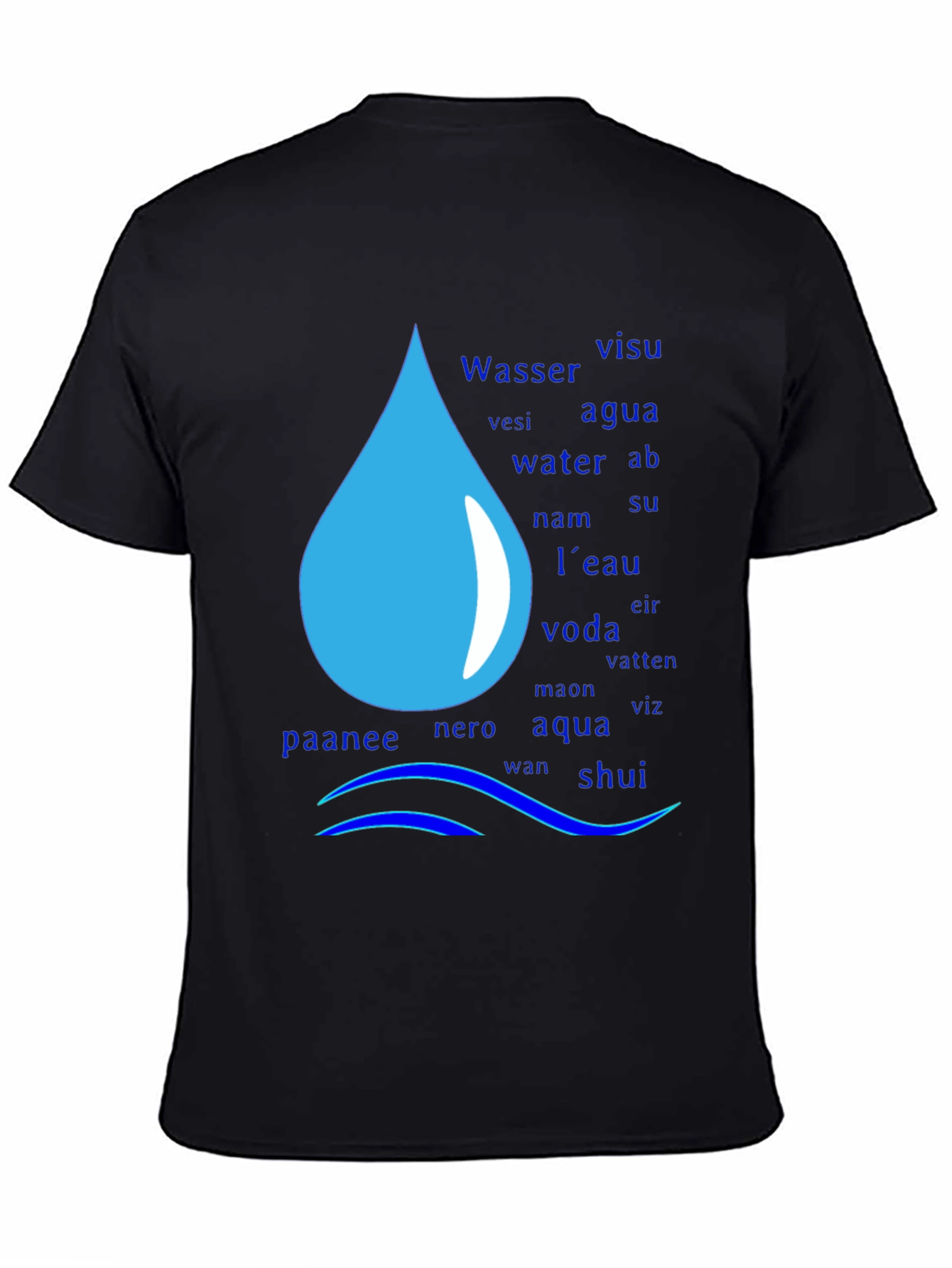 Multilingual Water Drop T-Shirt