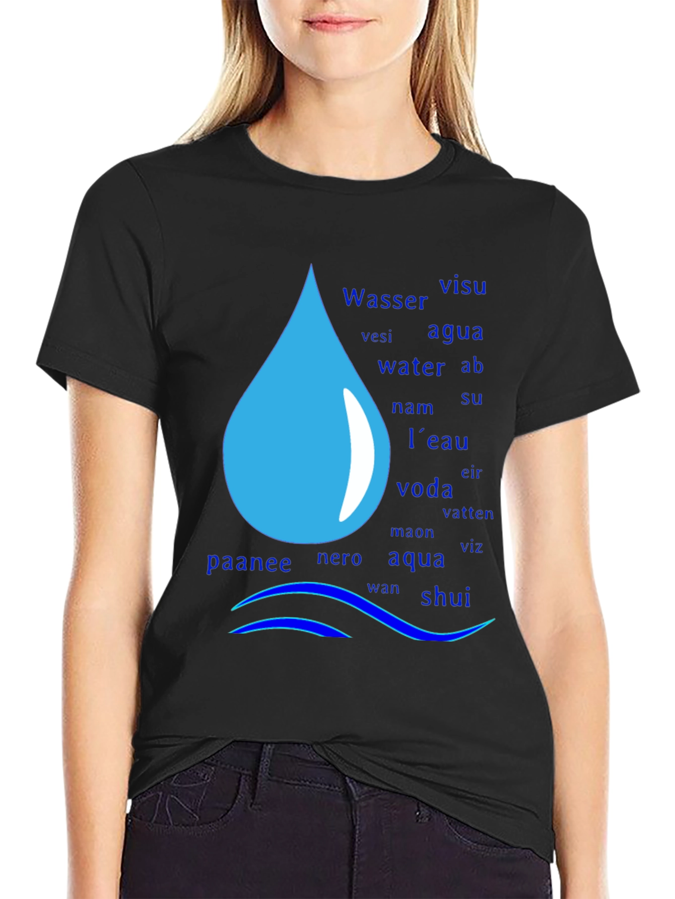 Multilingual Water Drop T-Shirt