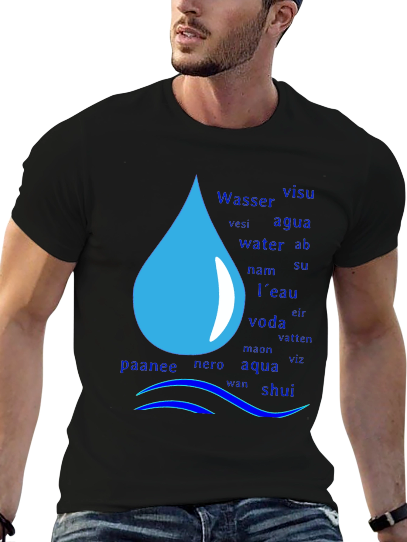 Multilingual Water Drop T-Shirt