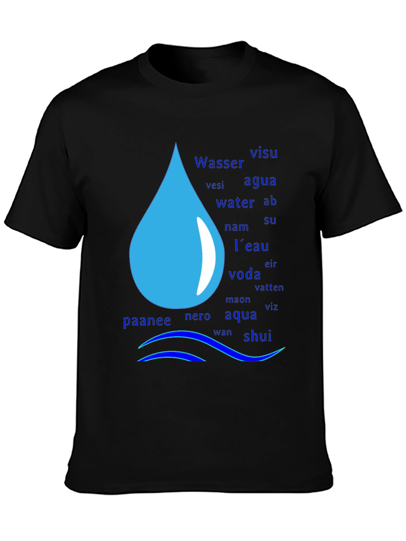 Multilingual Water Drop T-Shirt