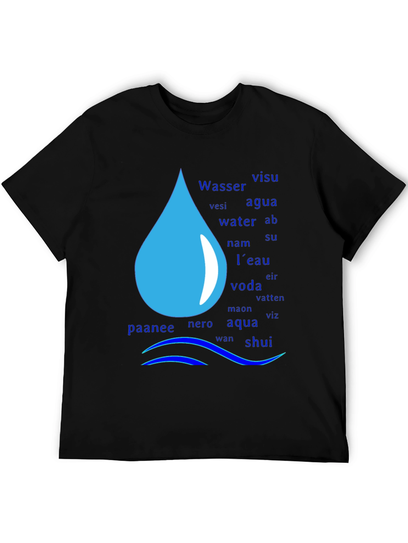 Multilingual Water Drop T-Shirt