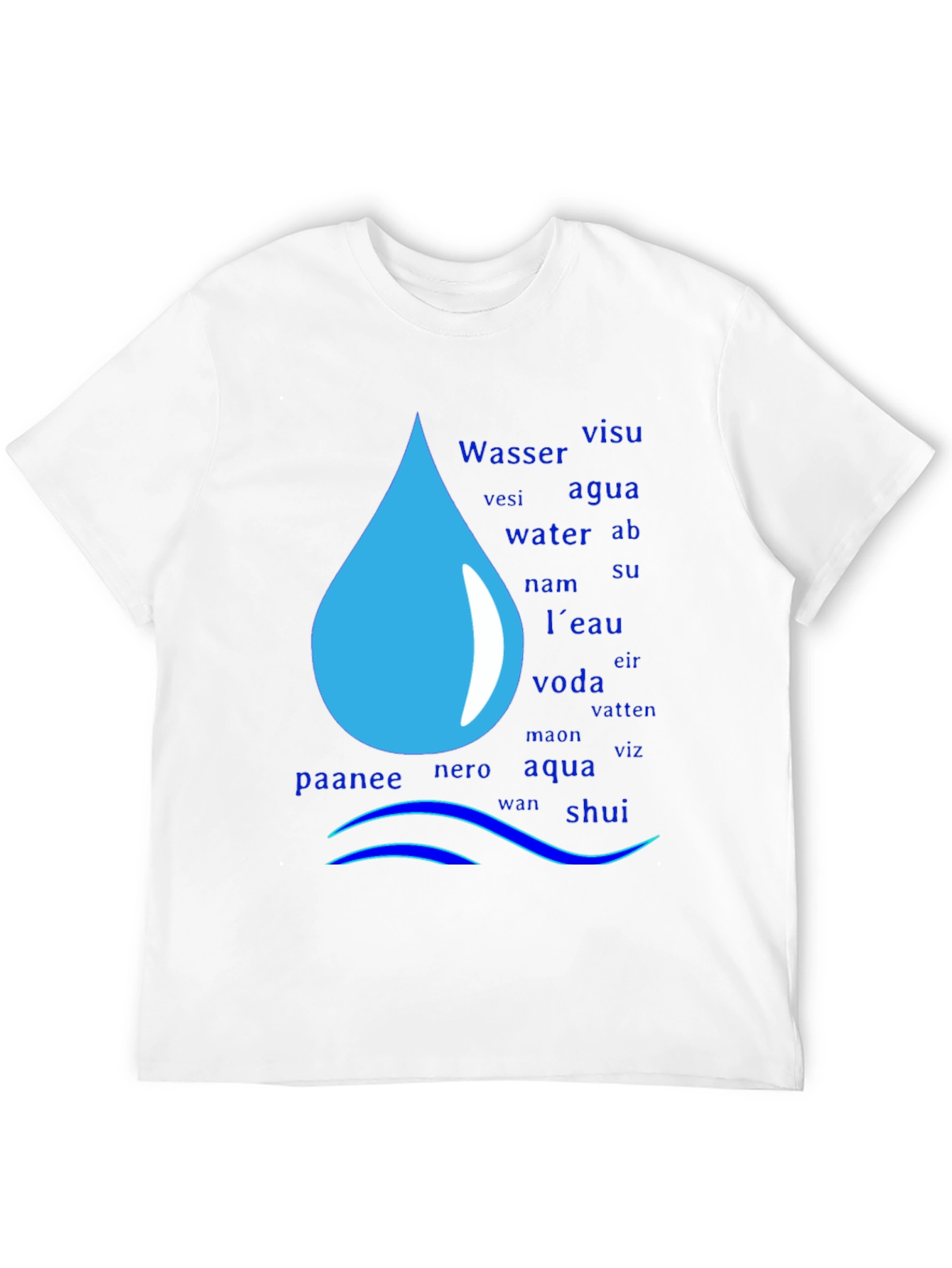Multilingual Water Drop T-Shirt