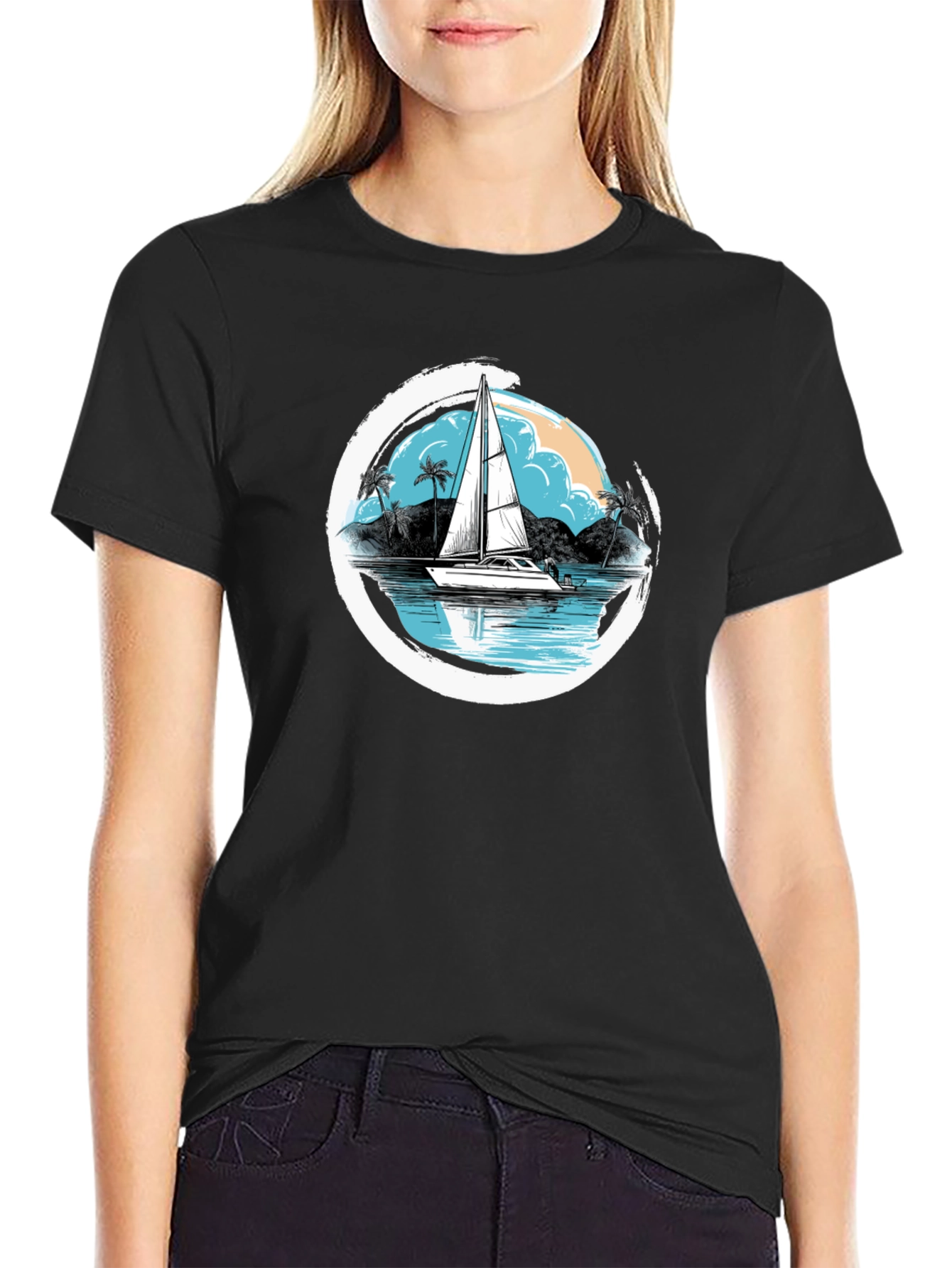 Sailboat Graphic T-Shirt - Island Life Design