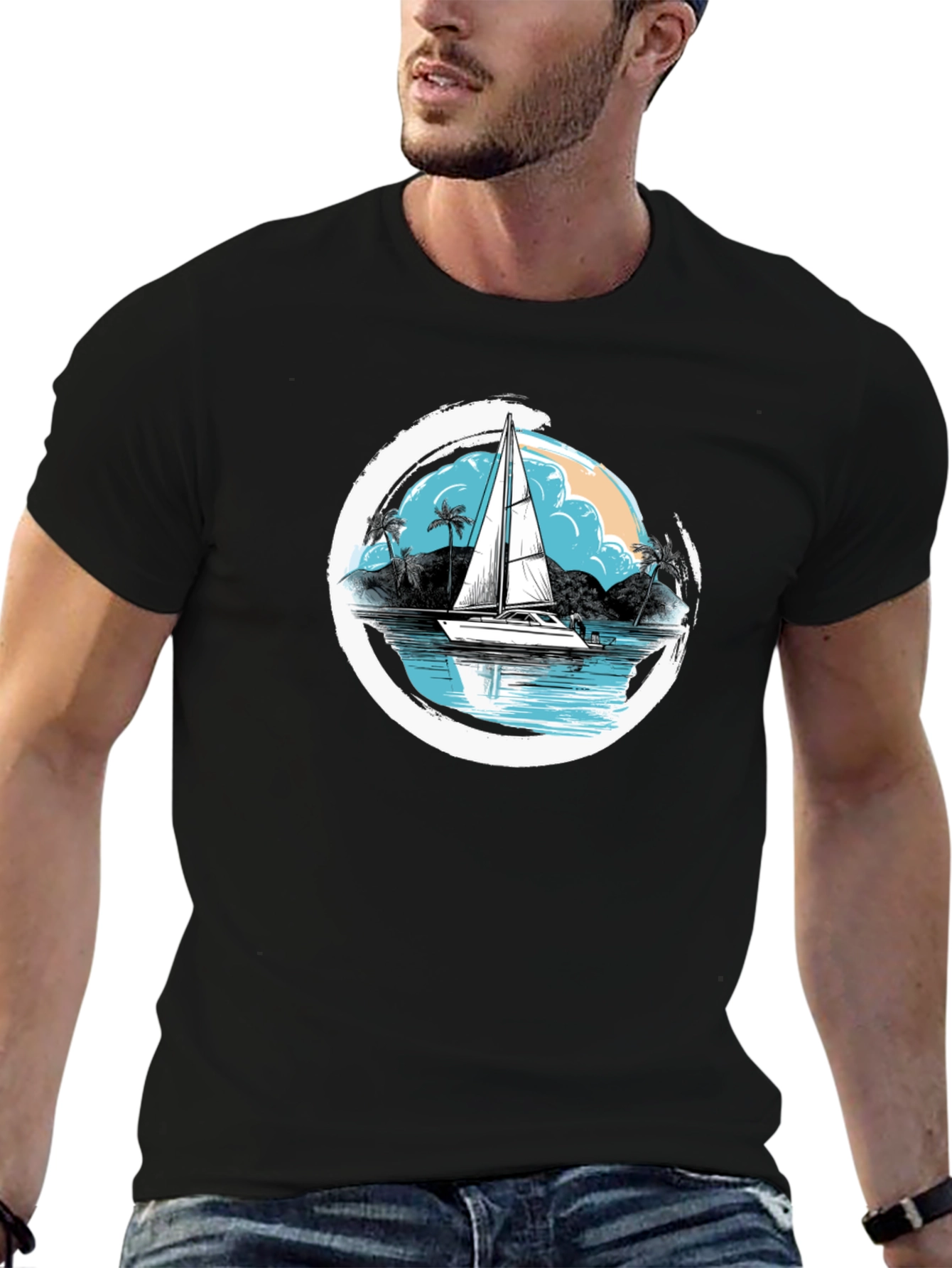 Sailboat Graphic T-Shirt - Island Life Design