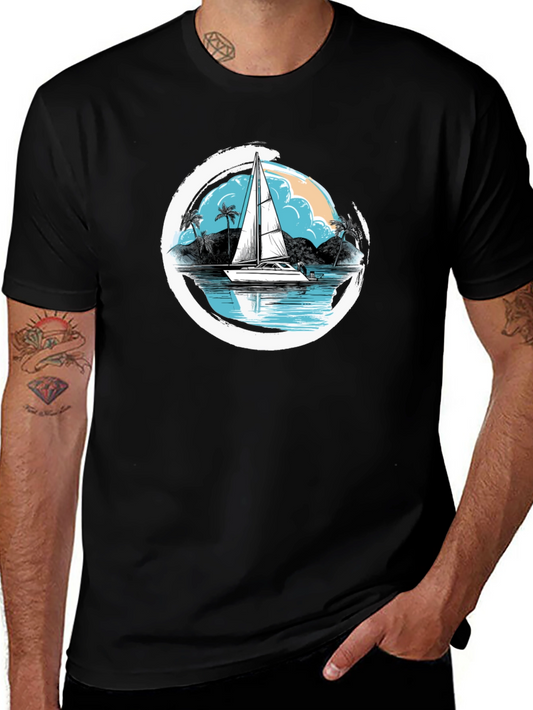 Sailboat Graphic T-Shirt - Island Life Design