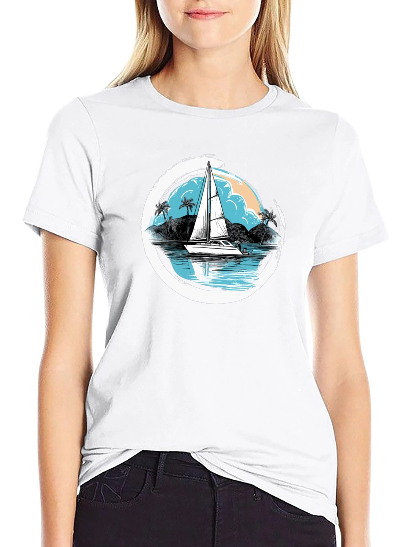 Sailboat Graphic T-Shirt - Island Life Design