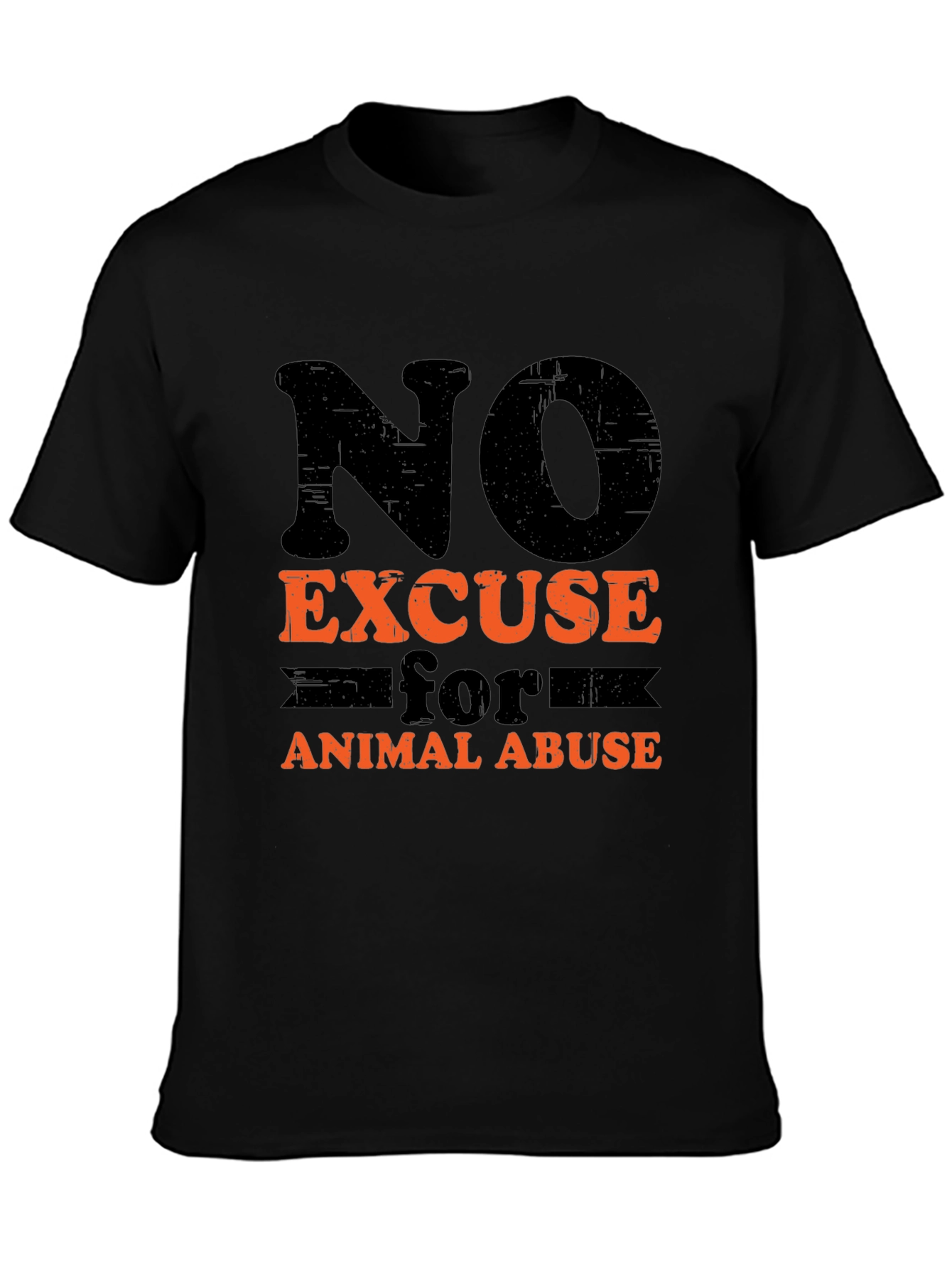 No Excuse for Animal Abuse Black T-Shirt