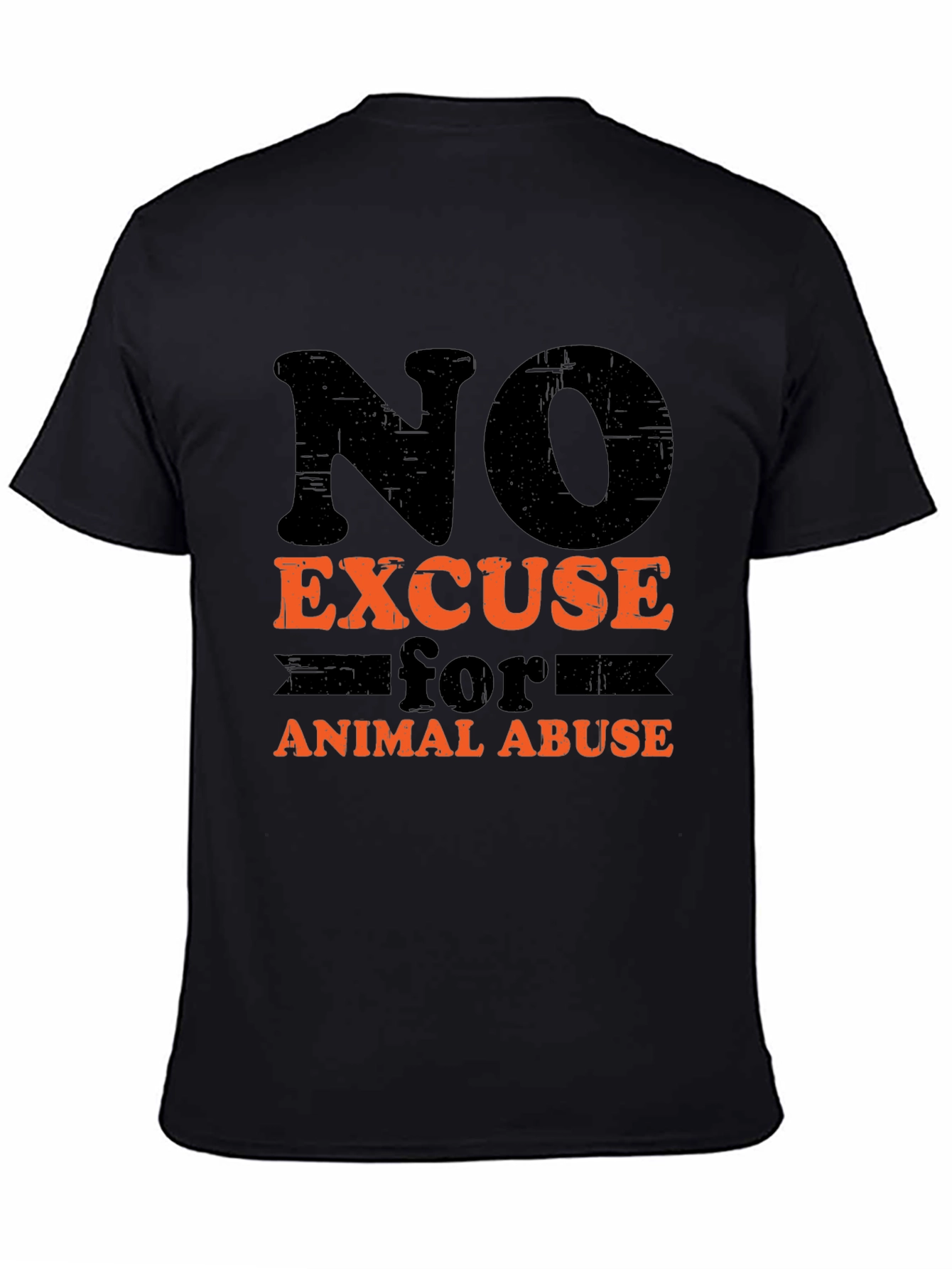 No Excuse for Animal Abuse Black T-Shirt