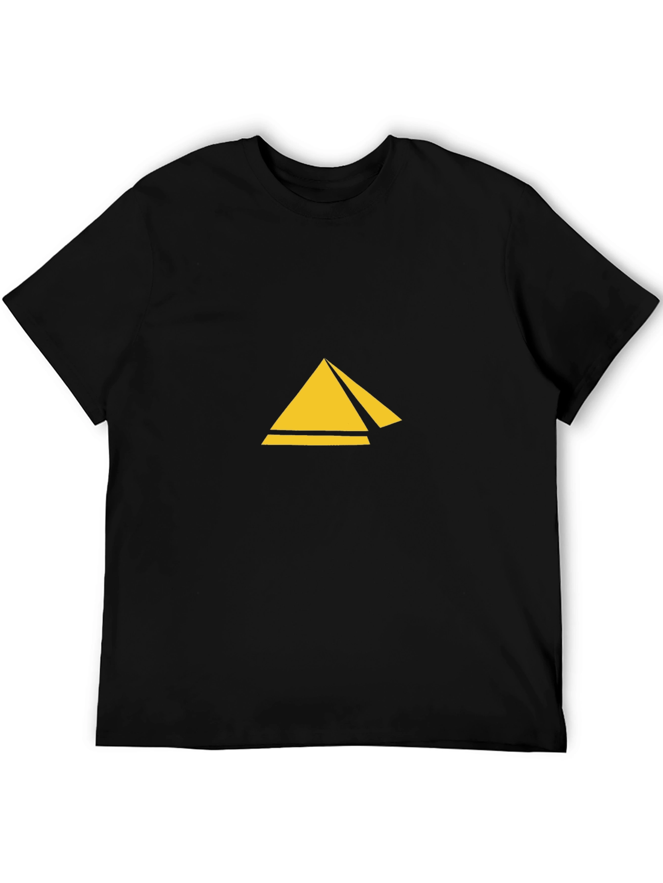 Geometric Pyramid Graphic Tee - Stylish Black T-Shirt