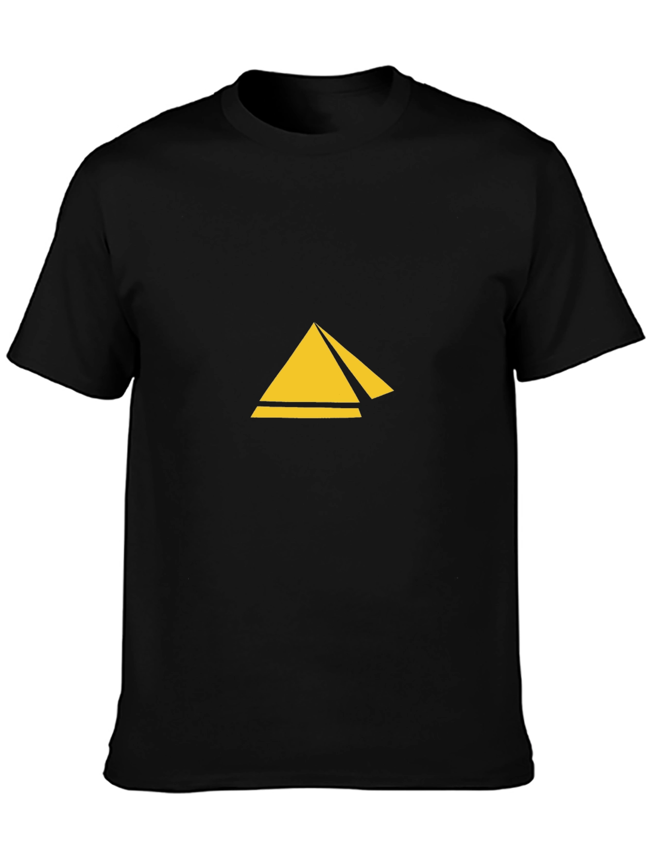 Geometric Pyramid Graphic Tee - Stylish Black T-Shirt