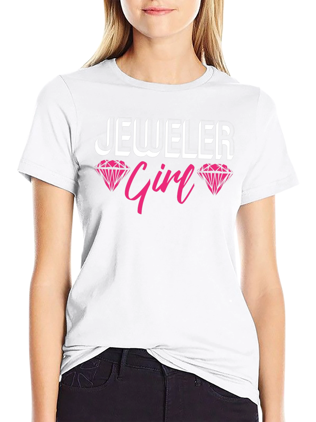 Jeweler Girl Graphic Tee - Black Cotton T-Shirt