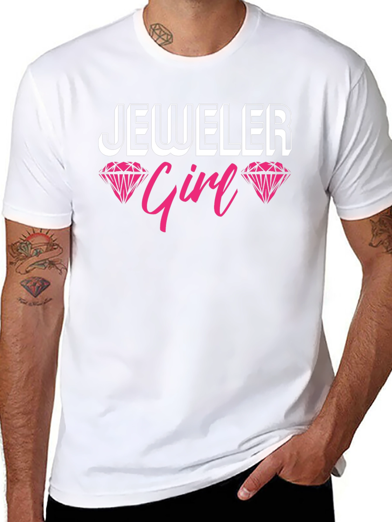 Jeweler Girl Graphic Tee - Black Cotton T-Shirt