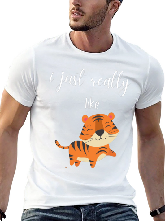 Cute Tiger Graphic Tee - I Just Really Like Tigers T-Shirt