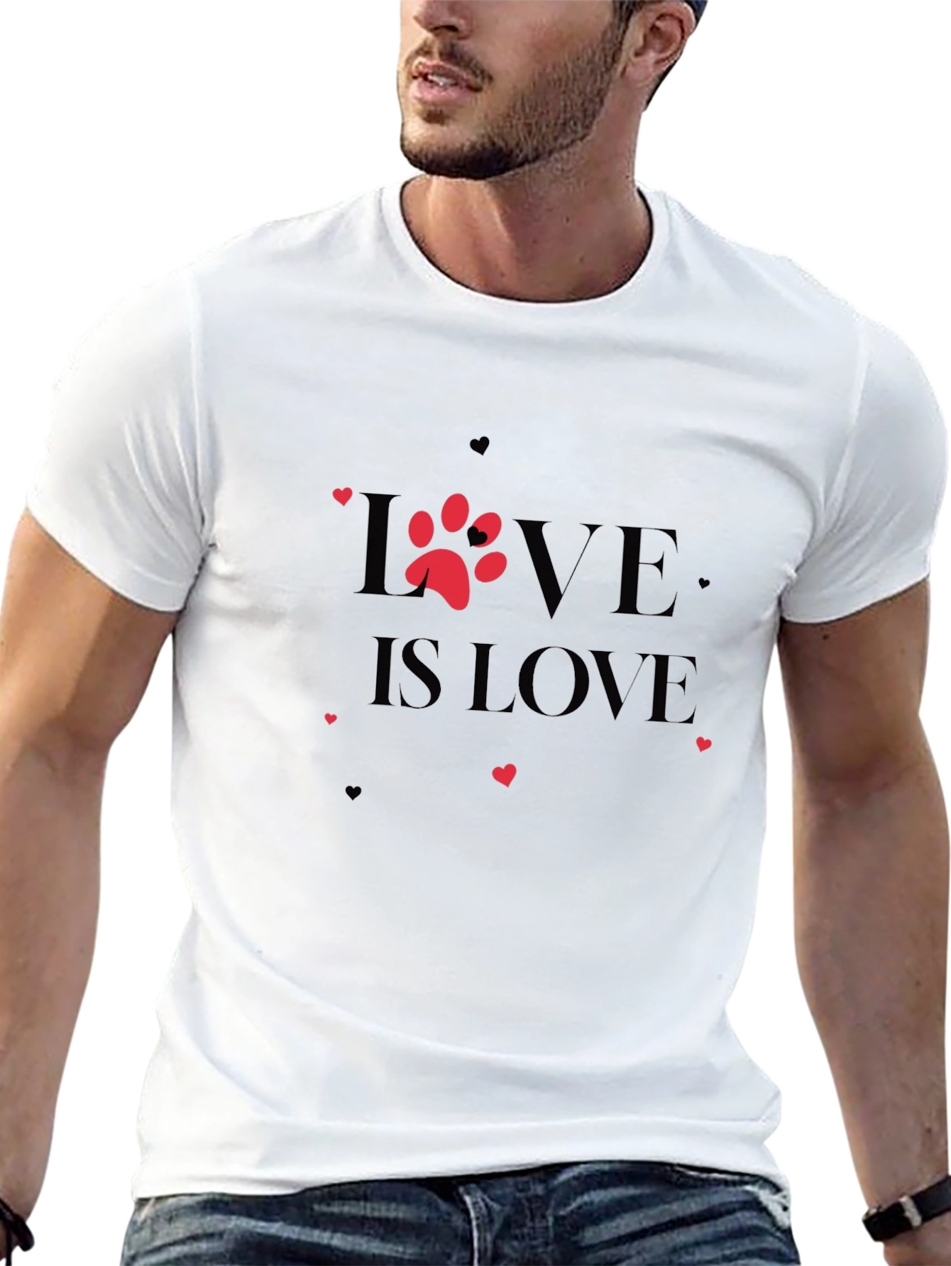 Love Is Love Paw Print T-Shirt