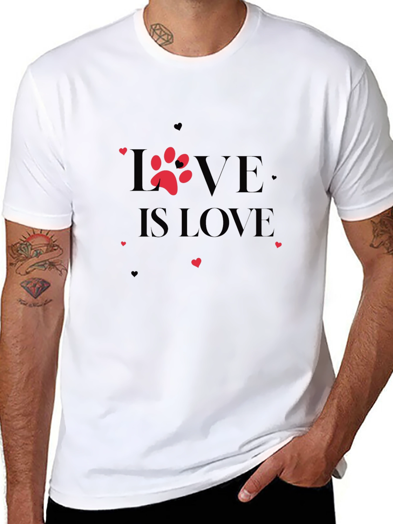 Love Is Love Paw Print T-Shirt