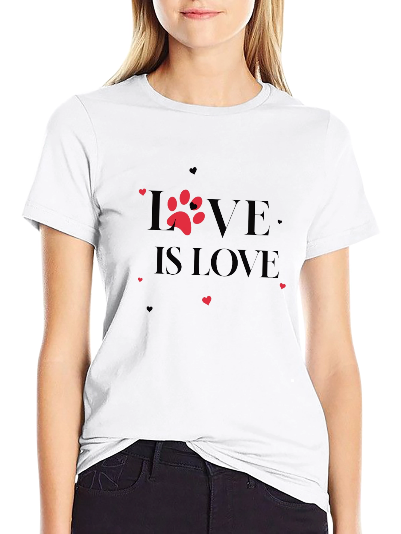Love Is Love Paw Print T-Shirt