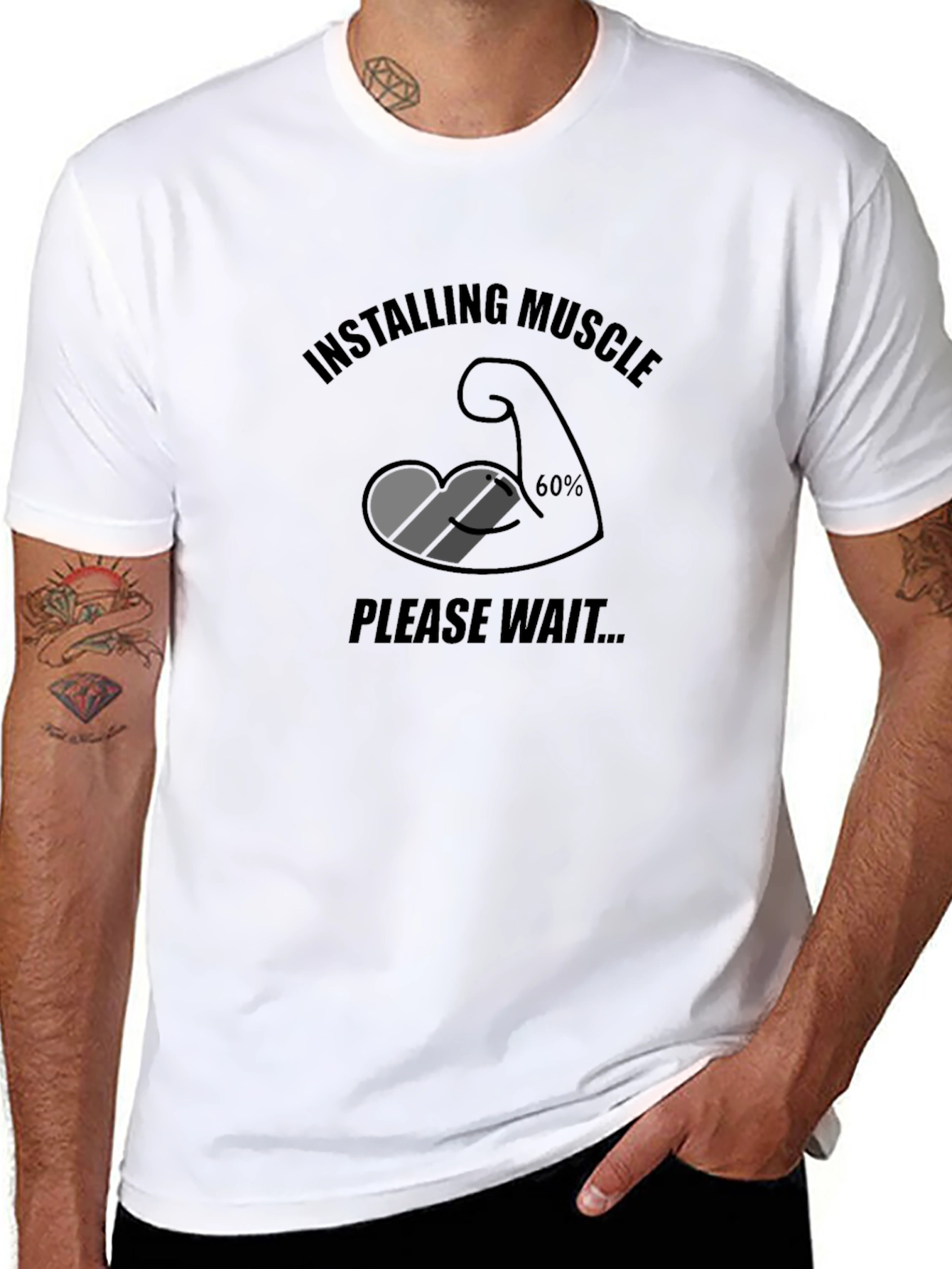 Installing Muscle T-Shirt - Gym Humor