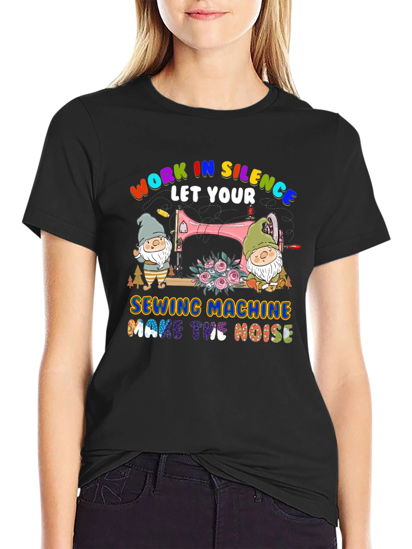 Work in Silence Sewing Machine T-Shirt