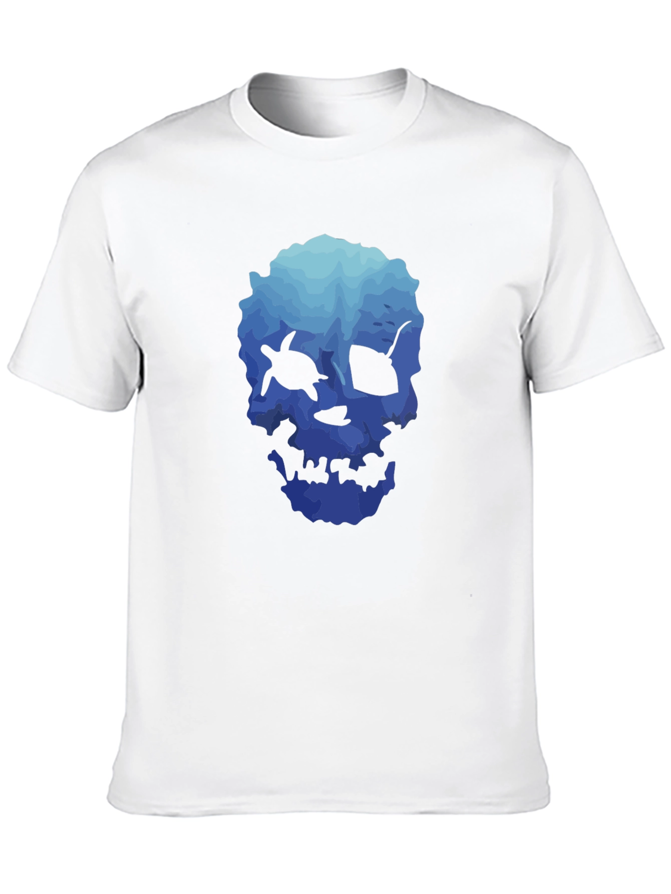 Ocean Skull Graphic Tee - Soft Black T-Shirt